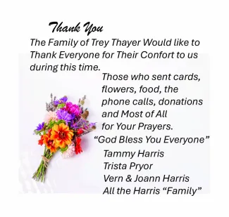 Card of Thanks from the Harris Family