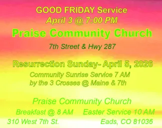 Advertisement for Praise Community Church
