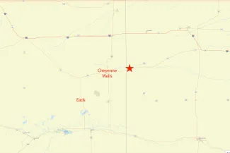 March 28, 2026, earthquake - Weskan Kansas M3.1 USGS