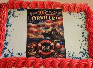 Orville Mousel 105 Birthday Cake 