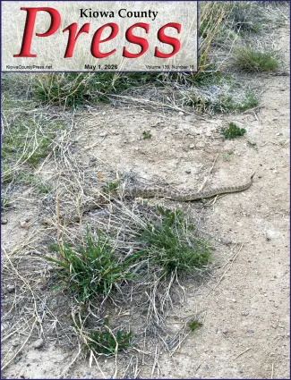Photo of the week from the May 1, 2026, edition of the Kiowa County Press in Eads, Colorado - While snakes can be out at any time of year in southeast Colorado, the early warmup is a good reminder to be particularly watchful again. - Chris Sorensen.
