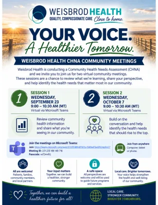 Weisbrod Health Community Meetings