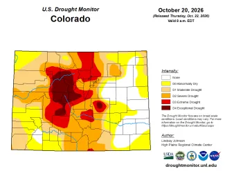 2026-10-23 MAP Colorado Drought Conditions - October 20, 2026 - National Drought Mitigation Center