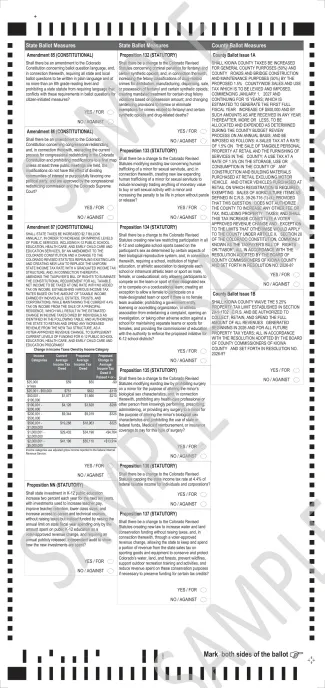 Sample ballot for the November 3, 2026, general election, precinct 4354731001, ballot style 001-1, back