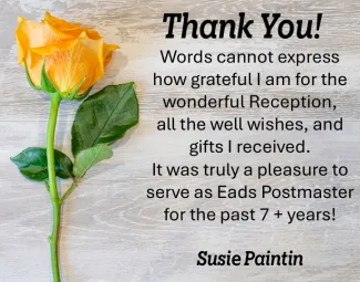 Card of Thanks - Susie Paintin