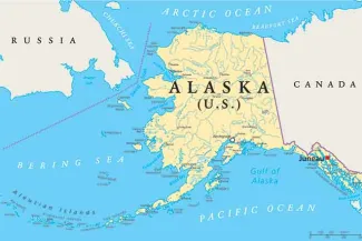 PROMO 64J1 Map - Alaska State Map - iStock - PeterHermesFurian PROMO 64J1 Map - Alaska State Map - iStock - PeterHermesFurian