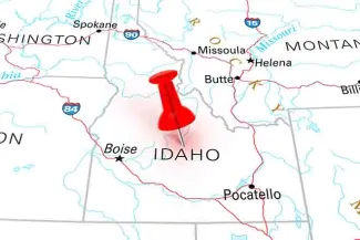 Raw milk linked to outbreak under investigation in Idaho 3 PROMO Map - Idaho State Map - iStock - klenger