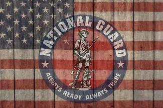 PROMO 64J1 Military - National Guard Logo US Flag American - iStock - Phil Feyerabend PROMO Military - National Guard Logo US Flag American - iStock - Phil Feyerabend