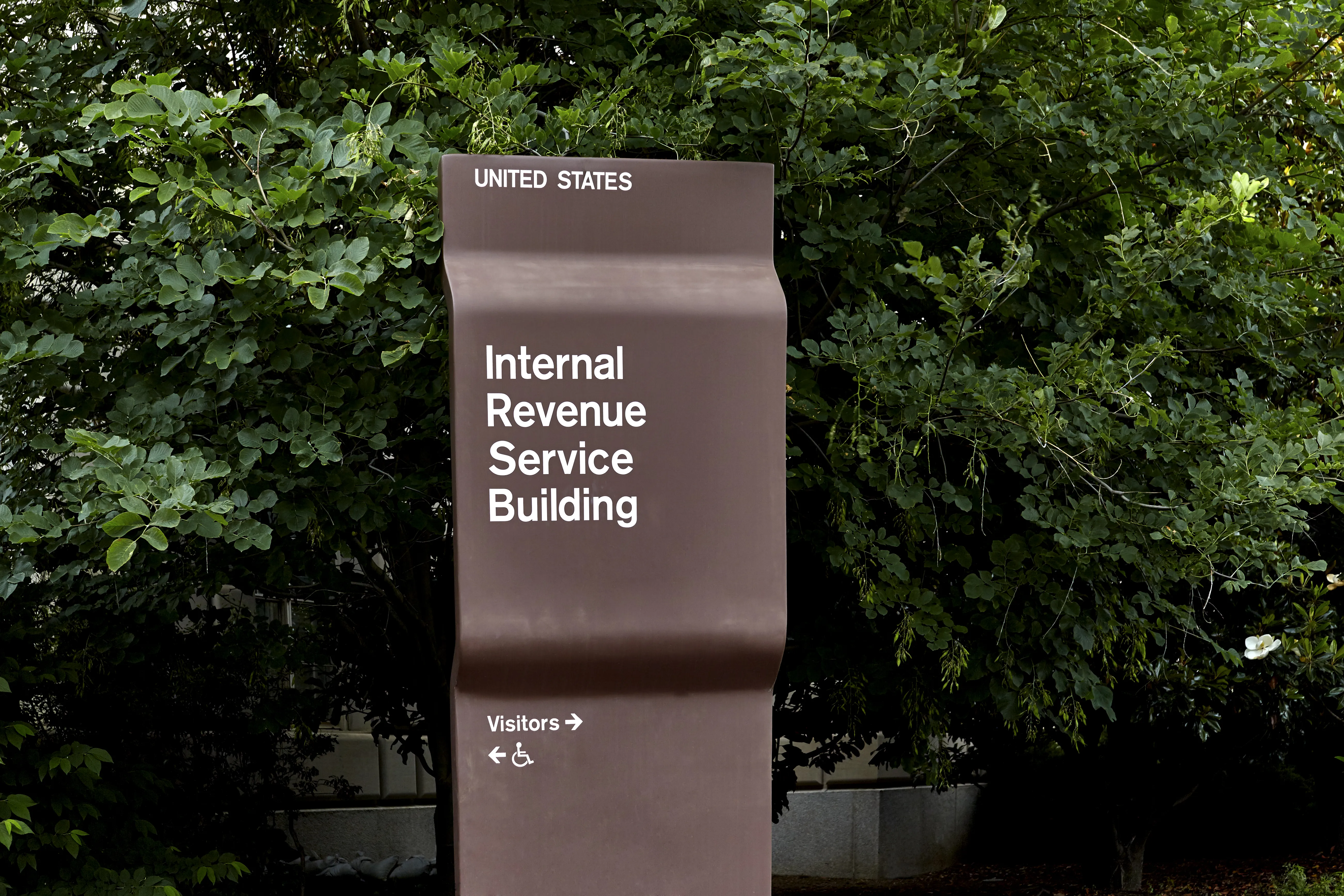 Outdoor sign for a United States Internal Revenue Service building.