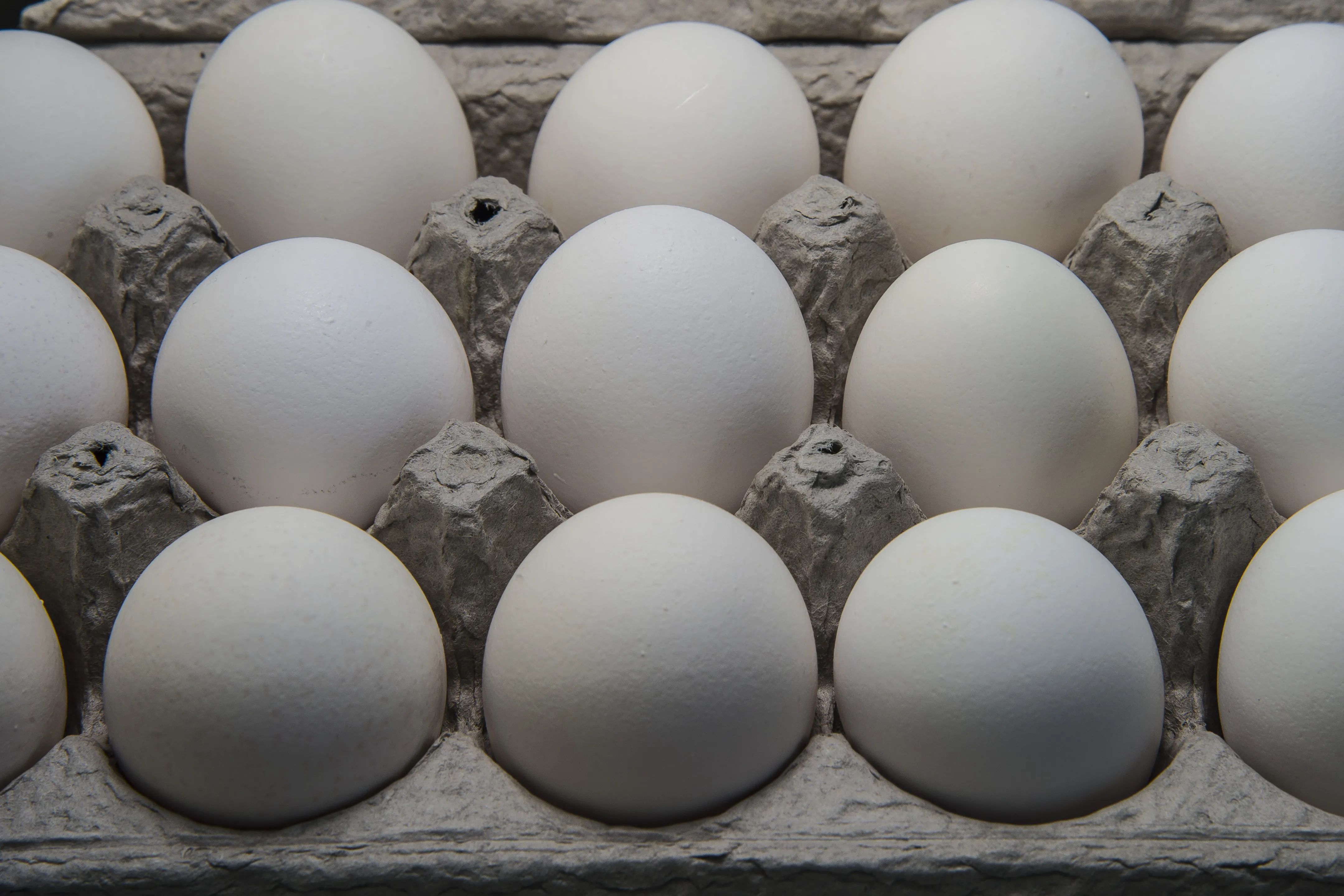 A tray of eggs.