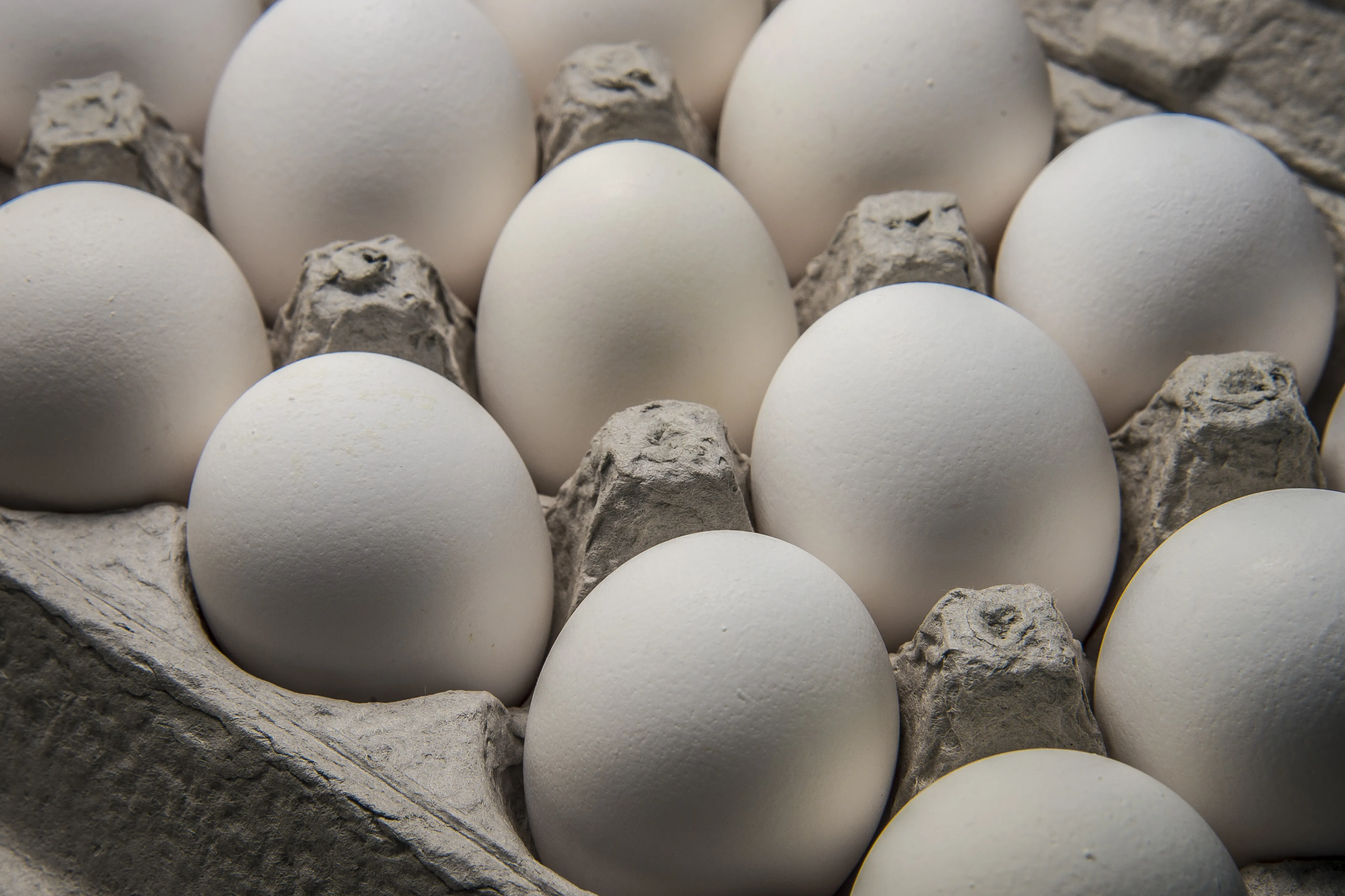 A tray of eggs.