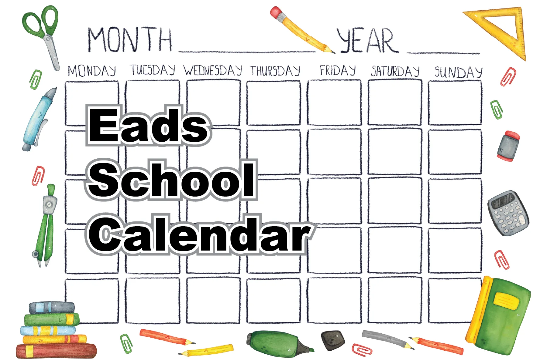 Concept art for the Eads School Calendar