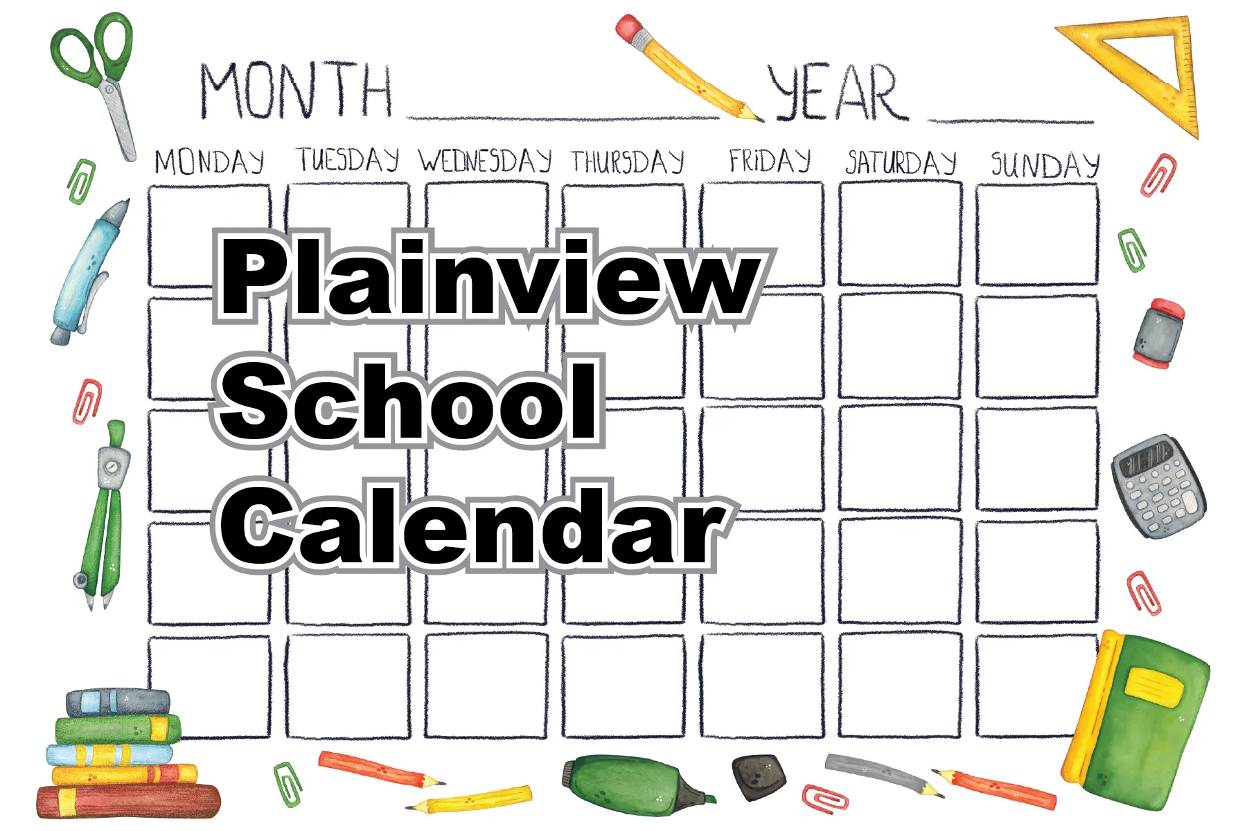 Concept art for the Plainview School Calendar