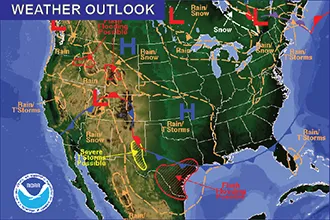 National Weather Map for May 15, 2016