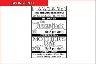 Lamar Theatre Ad - May 20, 2016
