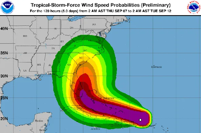 MAP Hurricane Irma Wind Speed September 7, 2017