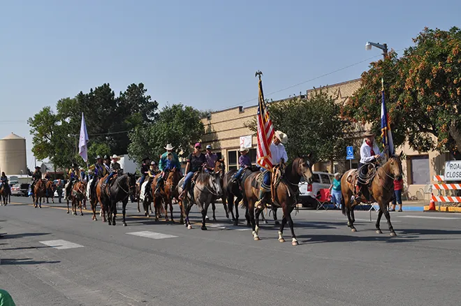 PICT Horses and US Flag - 2017 Kiowa County Fair Parade - Roland Sorensen