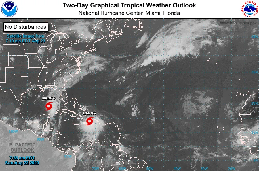 MAP Tropical storms approaching the southern United States - NOAA