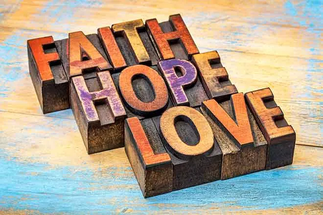 PROMO Faith - Religion Hope Love Words - iStock - marekuliasz