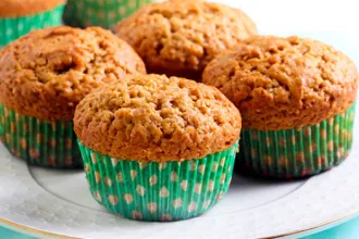 Plate of four peanut butter muffins