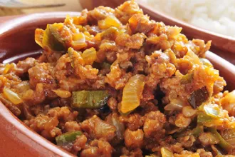 Picadillo - USDA Closeup of a bowl of picadillo